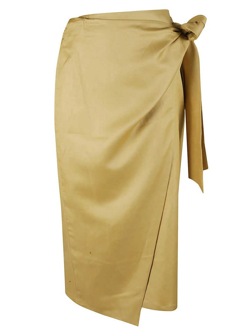 Knee-Length Wrap Skirt