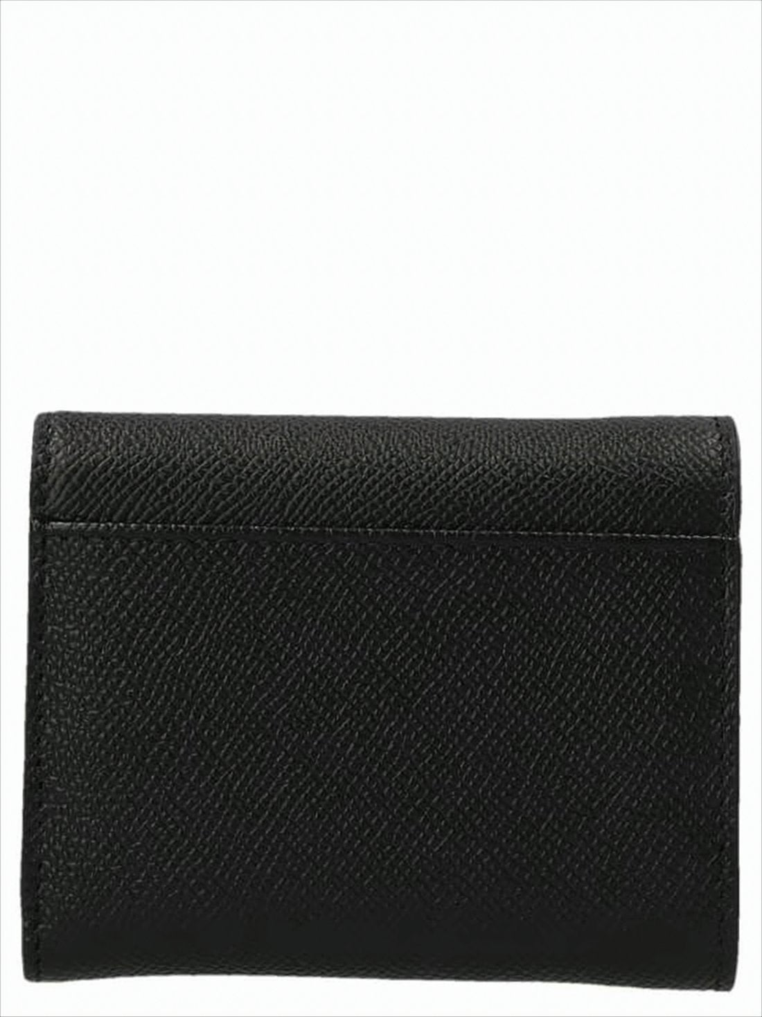Textured Calf Leather Tri-Fold Wallet