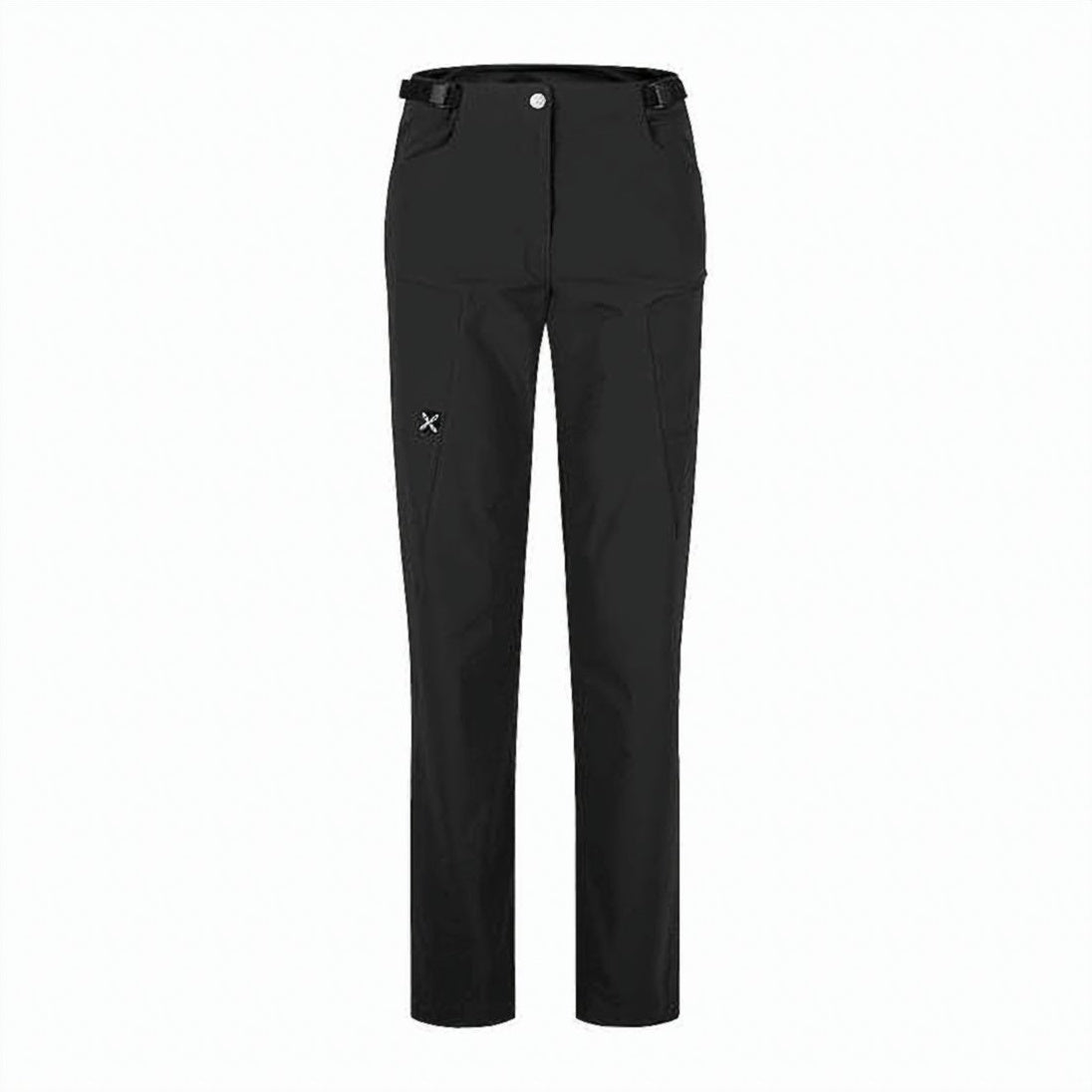 Black Straight Pants with Mid-Rise Waist