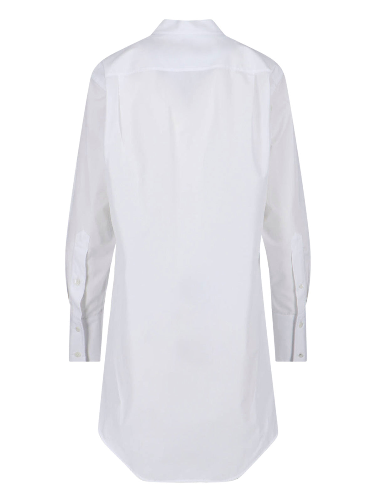 White Poplin Front Tie Mini Dress