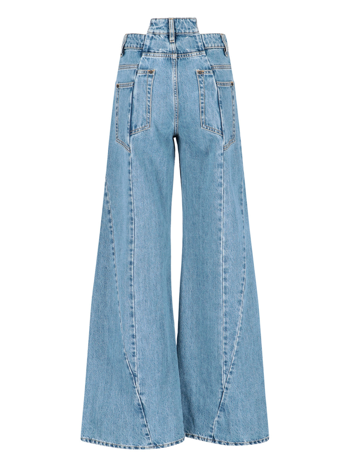 High-Waisted Cut-Out Wide-Leg Jeans