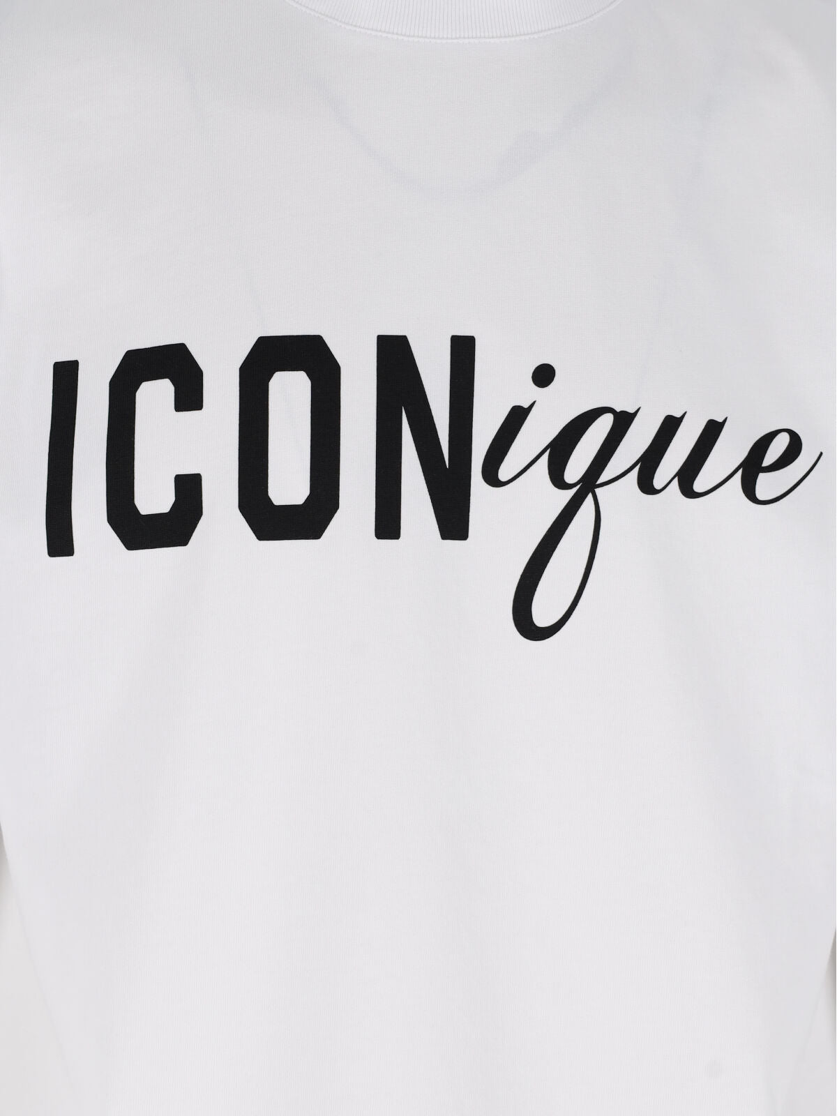 White ICONique Logo Crew Neck T-Shirt