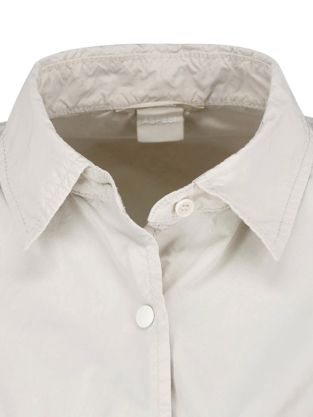 Neutral Classic Collar Snap Button Shirt