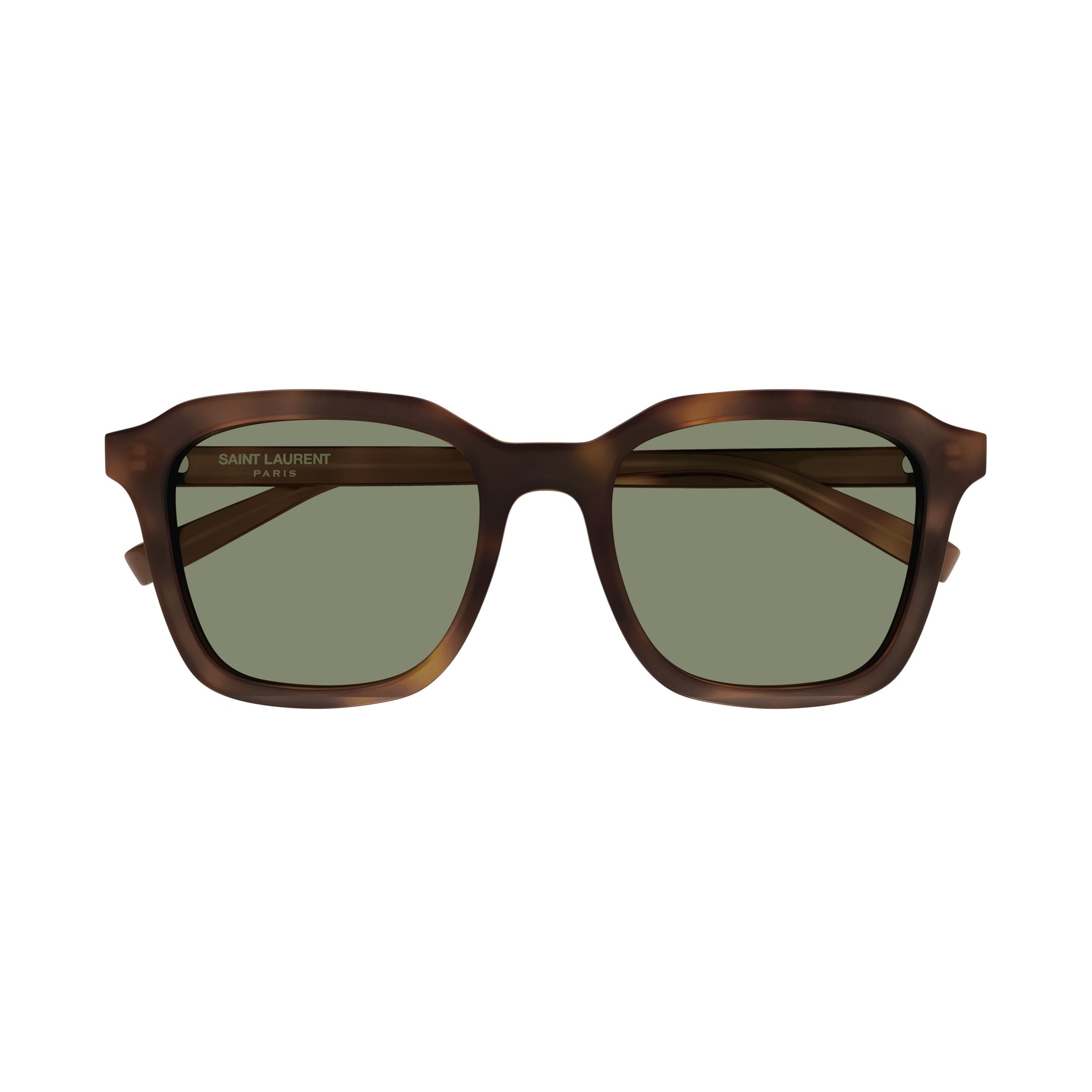 Square Frame Sunglasses With Tortoiseshell Pattern And Muted Green Lenses