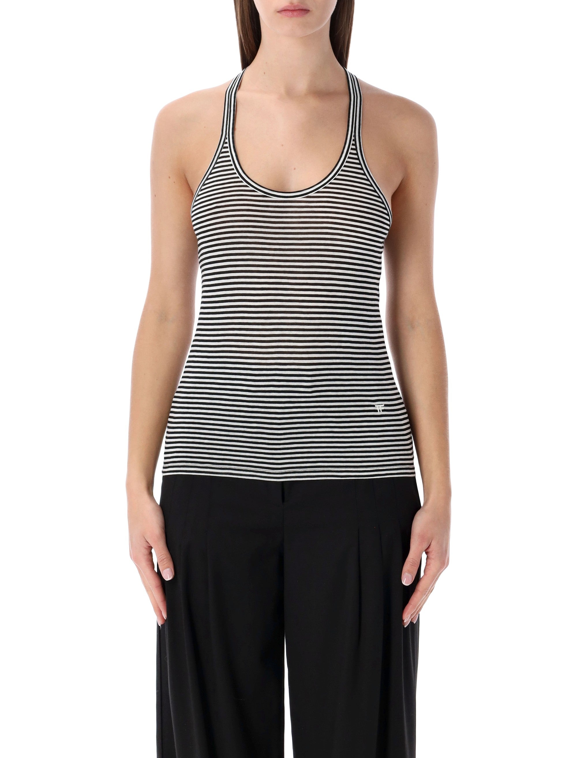 Striped Viscose Racerback Top