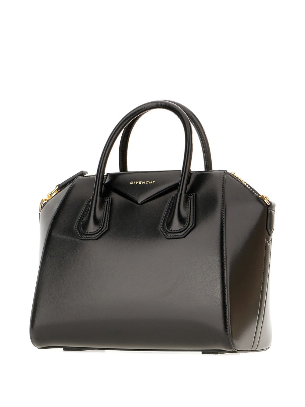 Trapezoidal Handbag with Glossy Silk