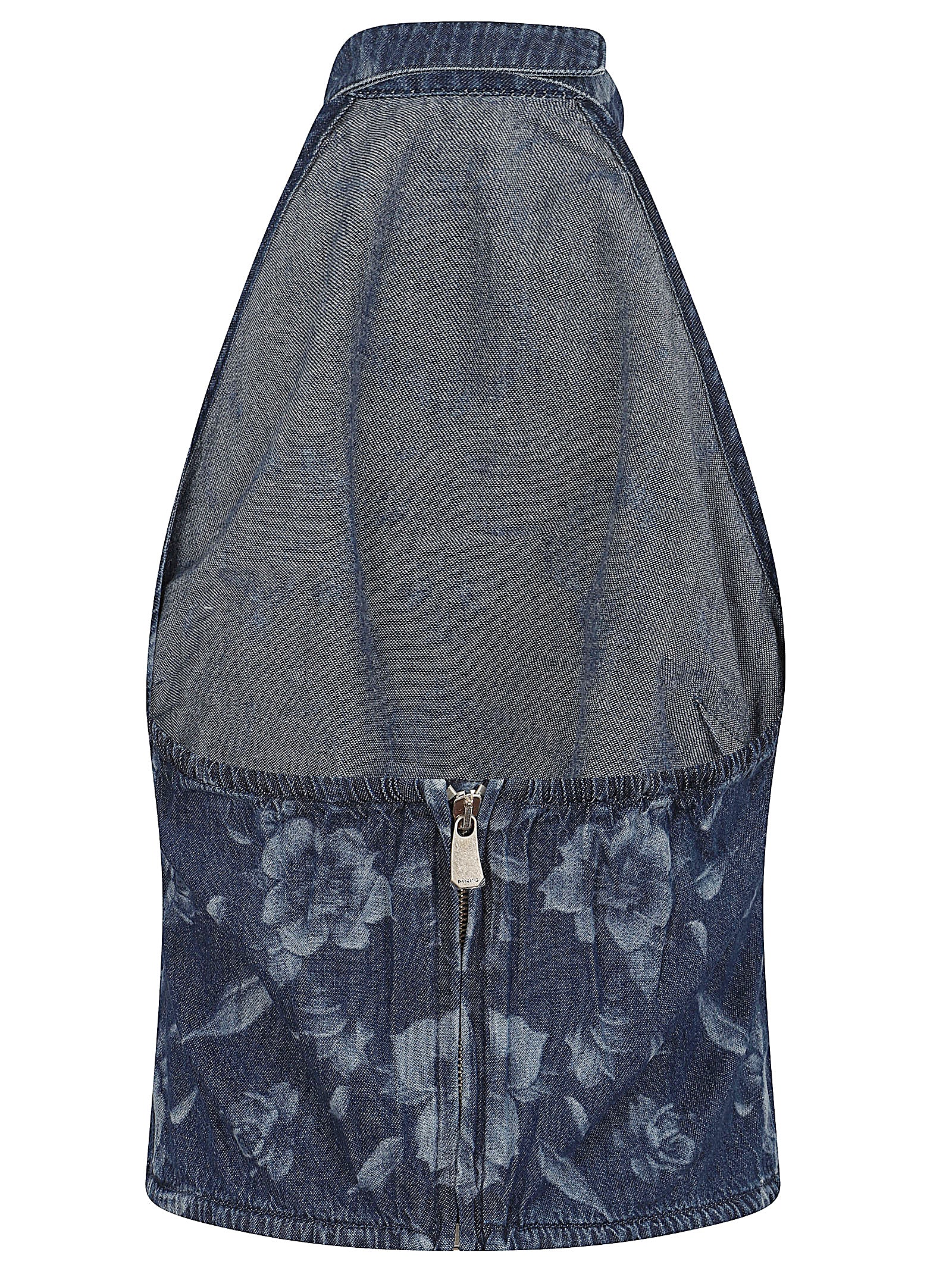 Halterneck Top with Pointed Hem