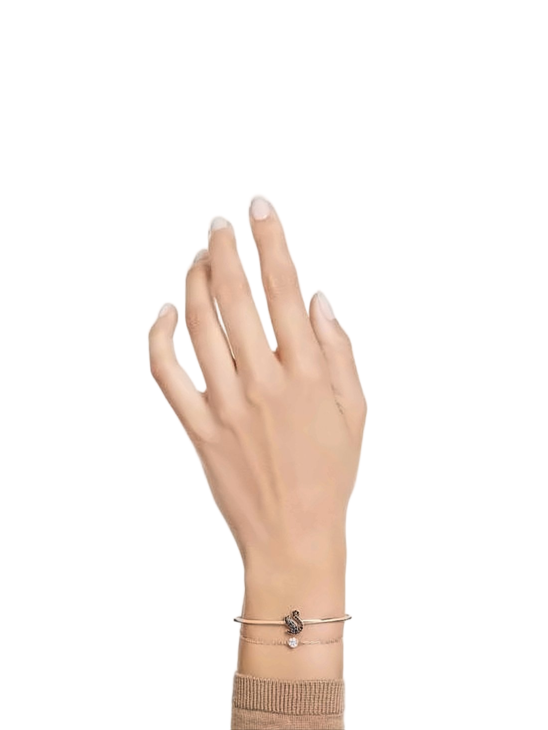 Delicate Rose Gold Bracelet with Black Swan