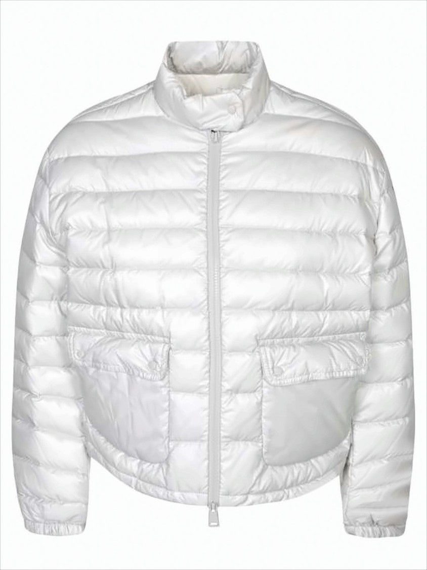Cropped Puffer Jacket with Horizontal Quilting
