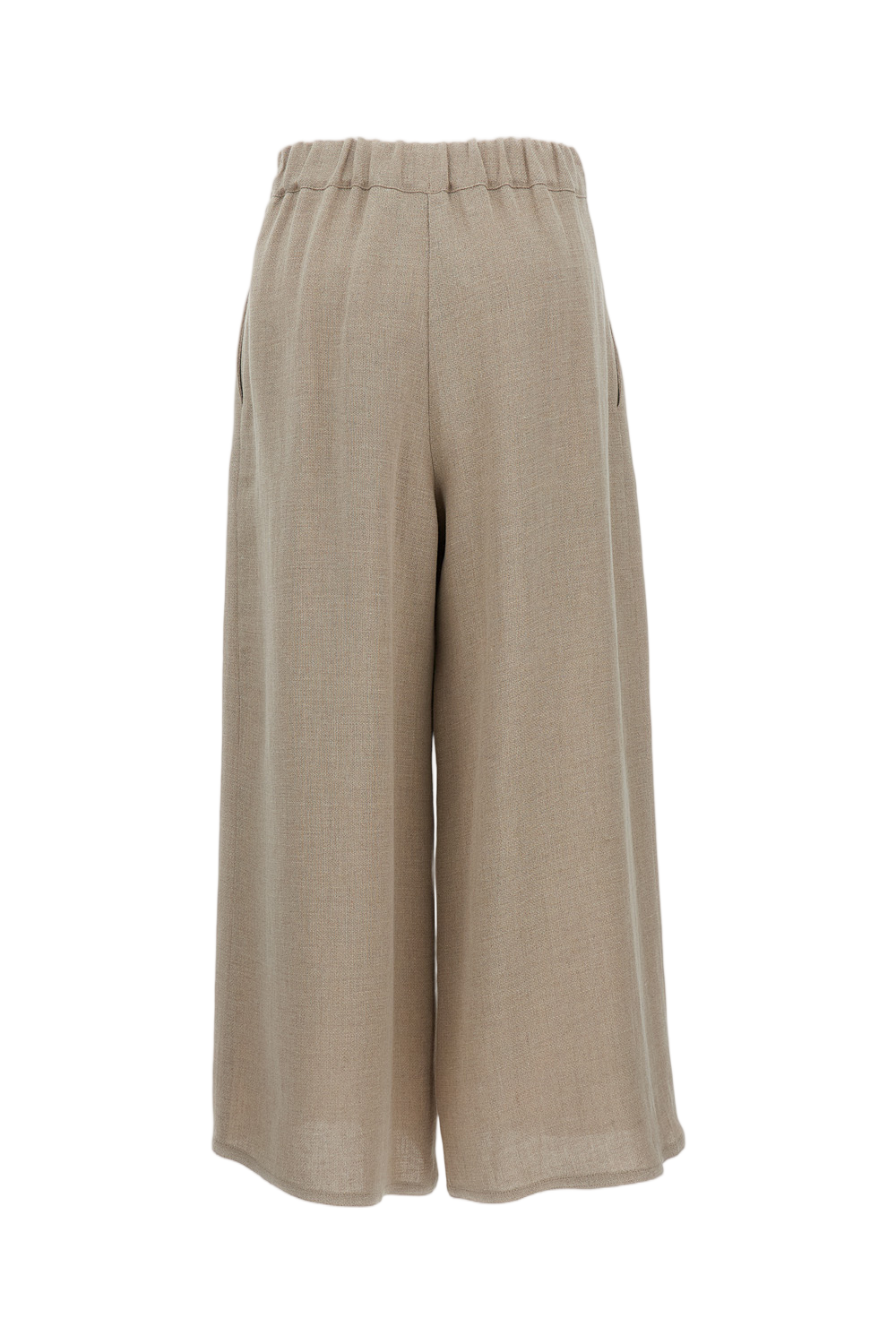 High-Waisted Wide-Leg Linen Trousers