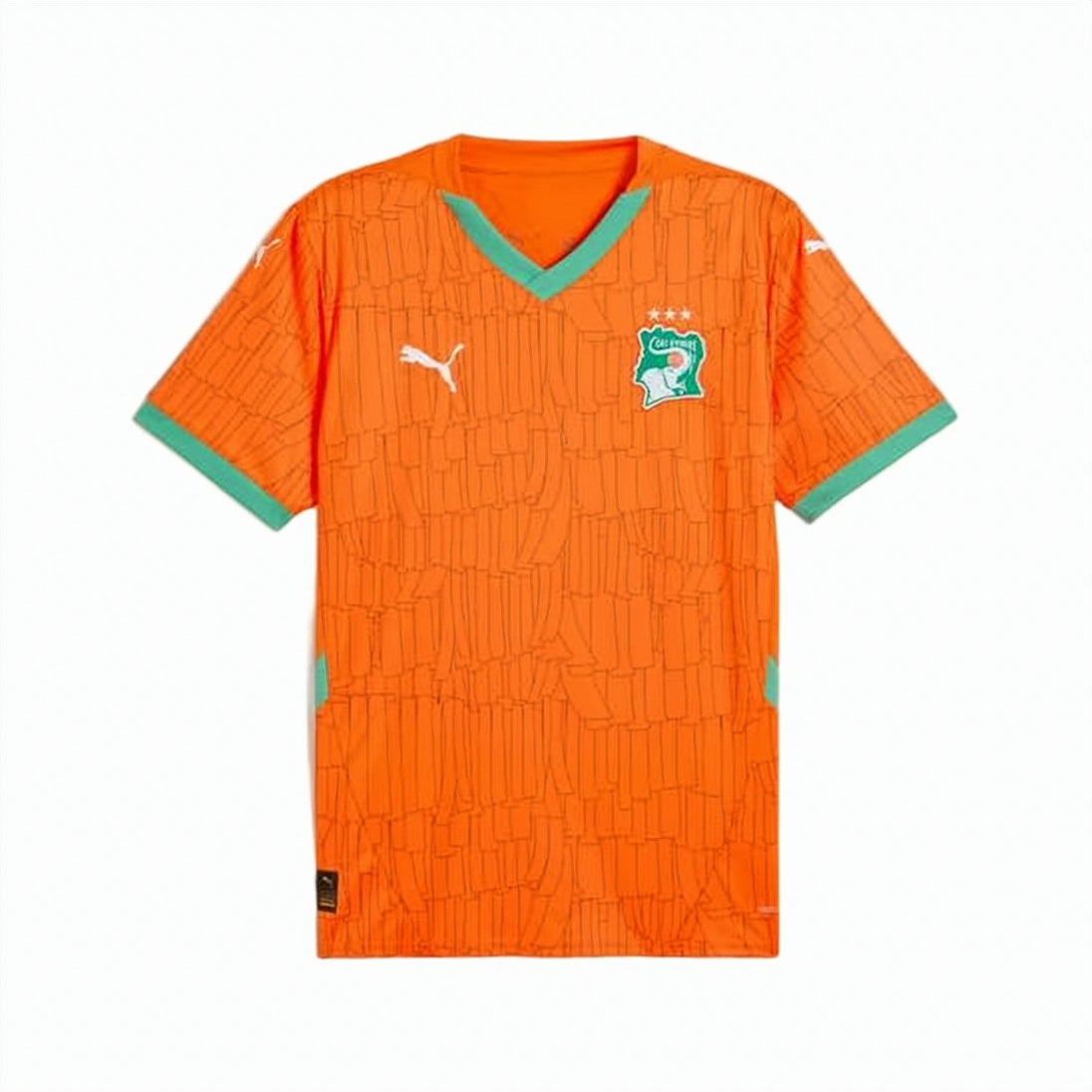 Orange Training T-Shirt with Geometric Pattern