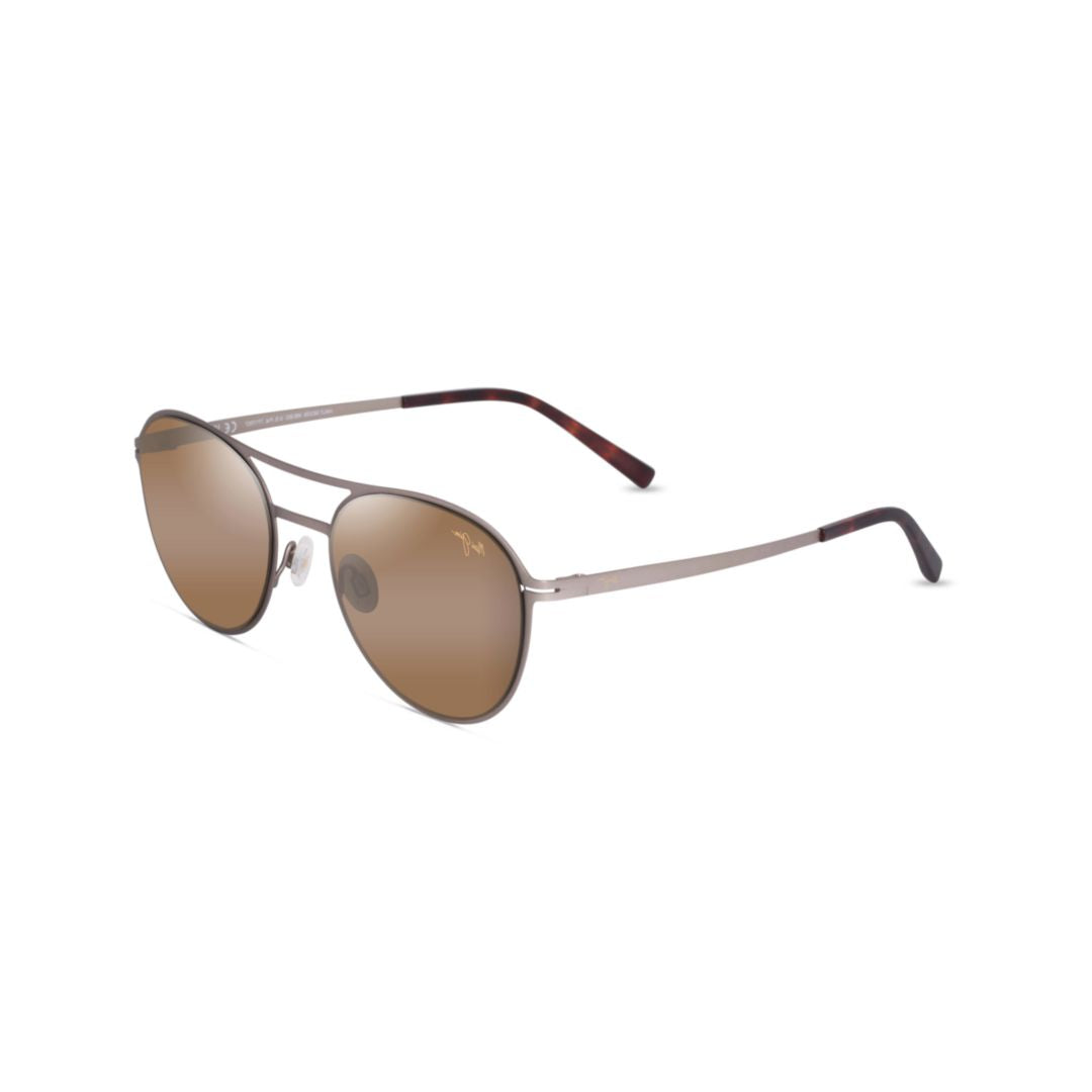 Half Moon Double Bridge Metal Frame Sunglasses with Rounded Lenses