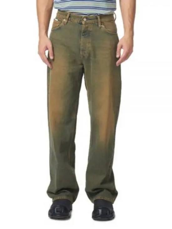 Relaxed Straight-Leg Denim Pants with Vintage Finish