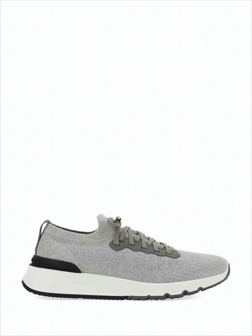 Knitted Cotton Low-Top Sneakers