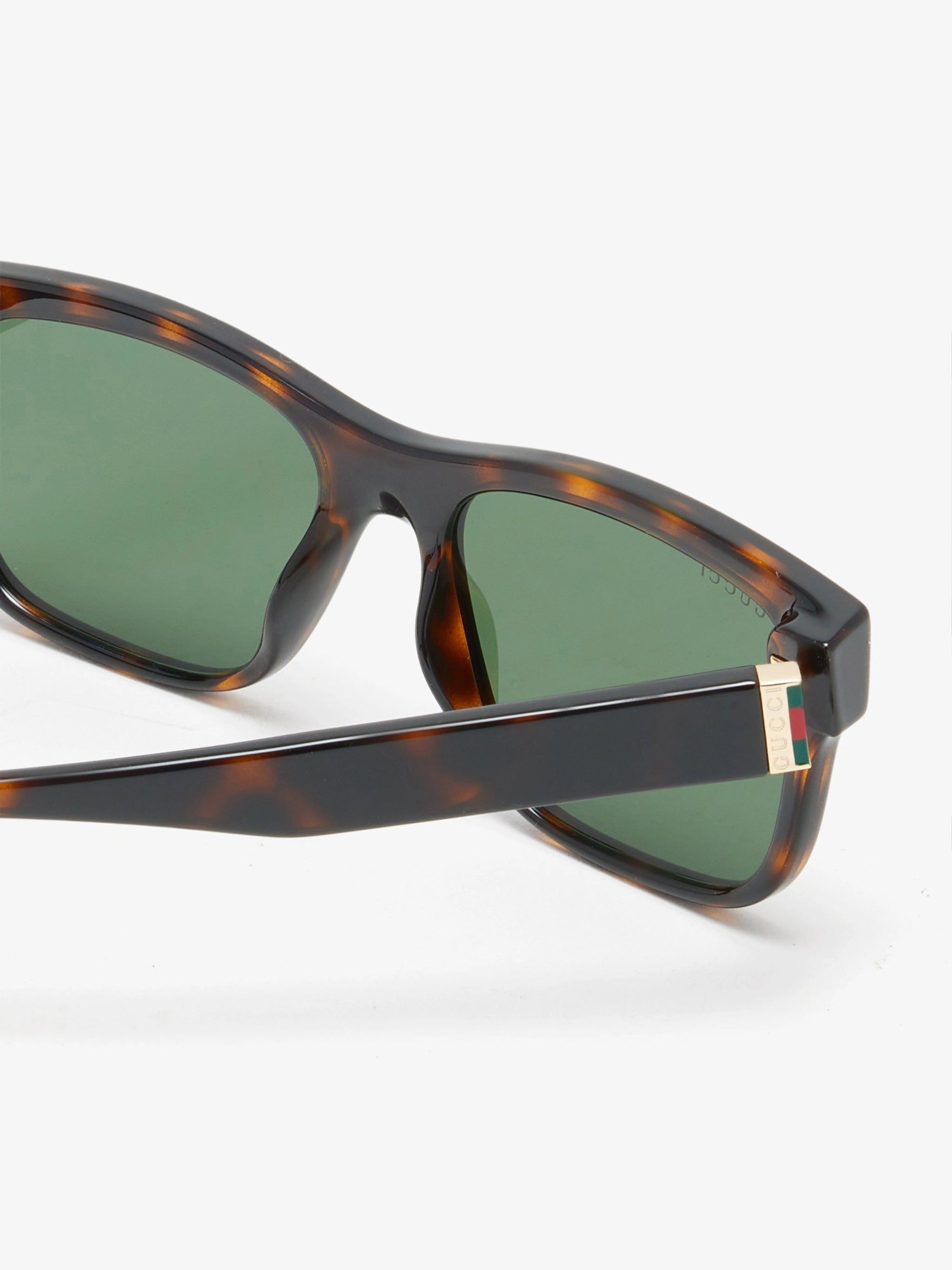 Brown Rectangular Tortoiseshell Amber Sunglasses