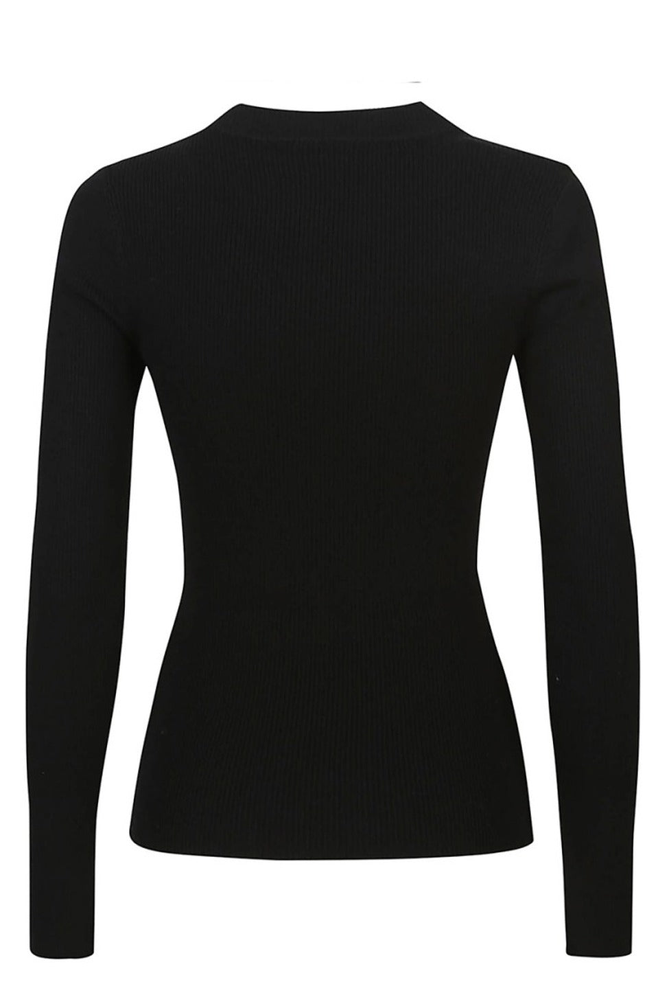 Asymmetrical Cutout Black Top With Ribbed Texture