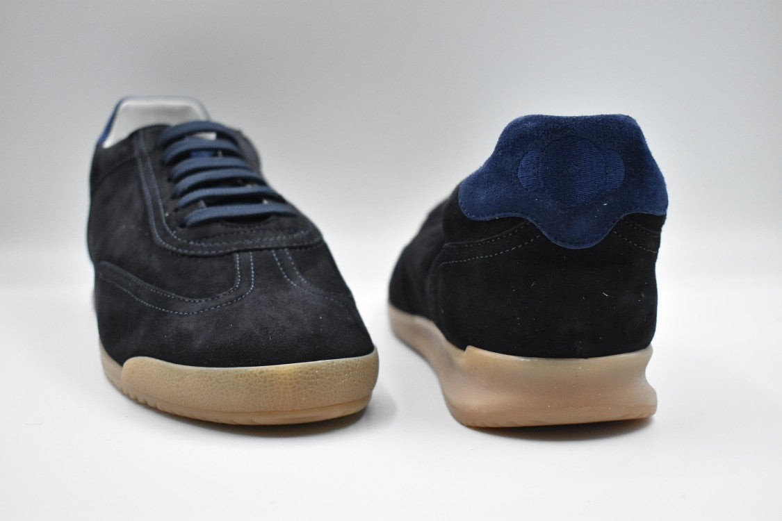 Laced Blue Flat Shoes With Smooth Upper