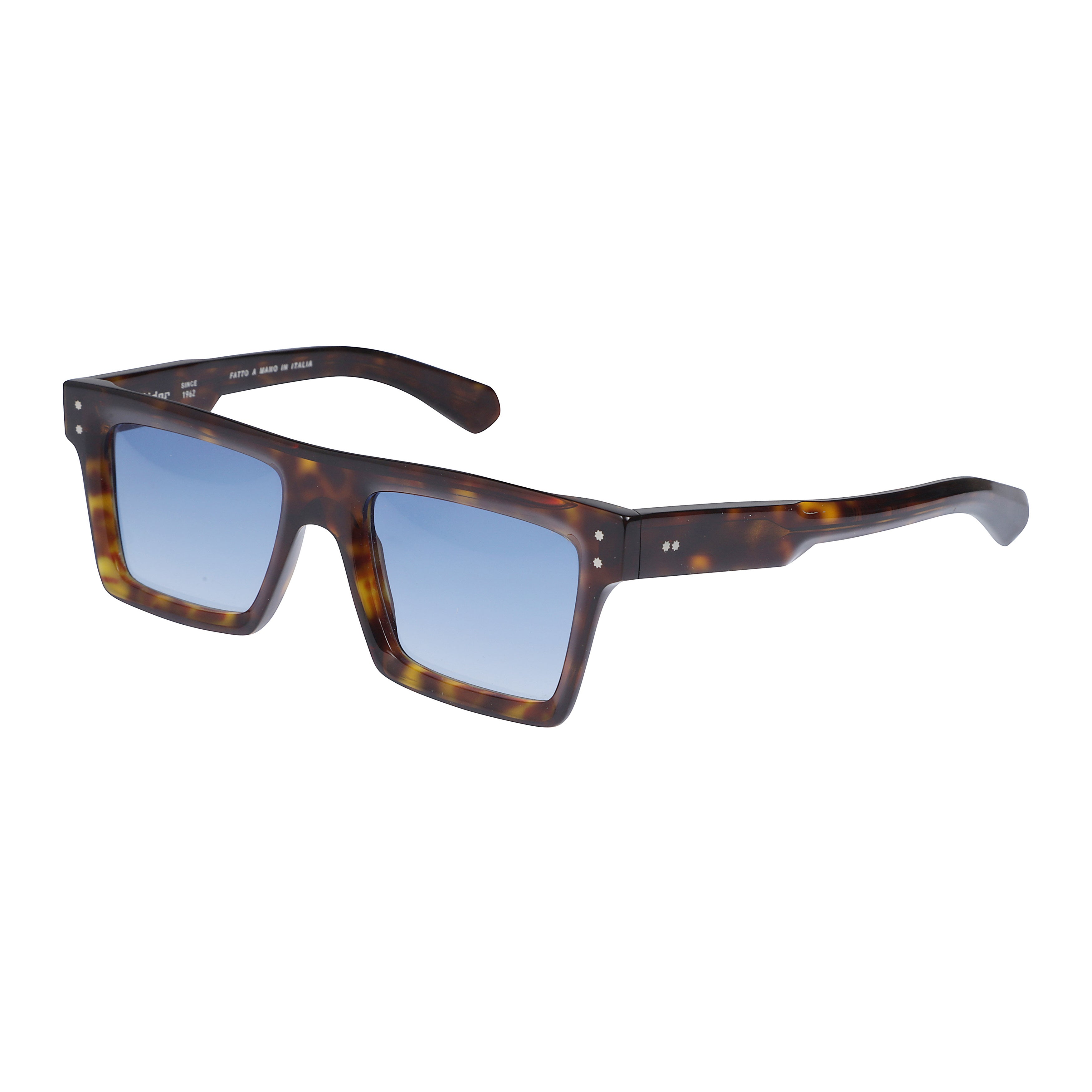 Premium 7 Rectangular Tortoiseshell Sunglasses with Gradient Blue Lenses