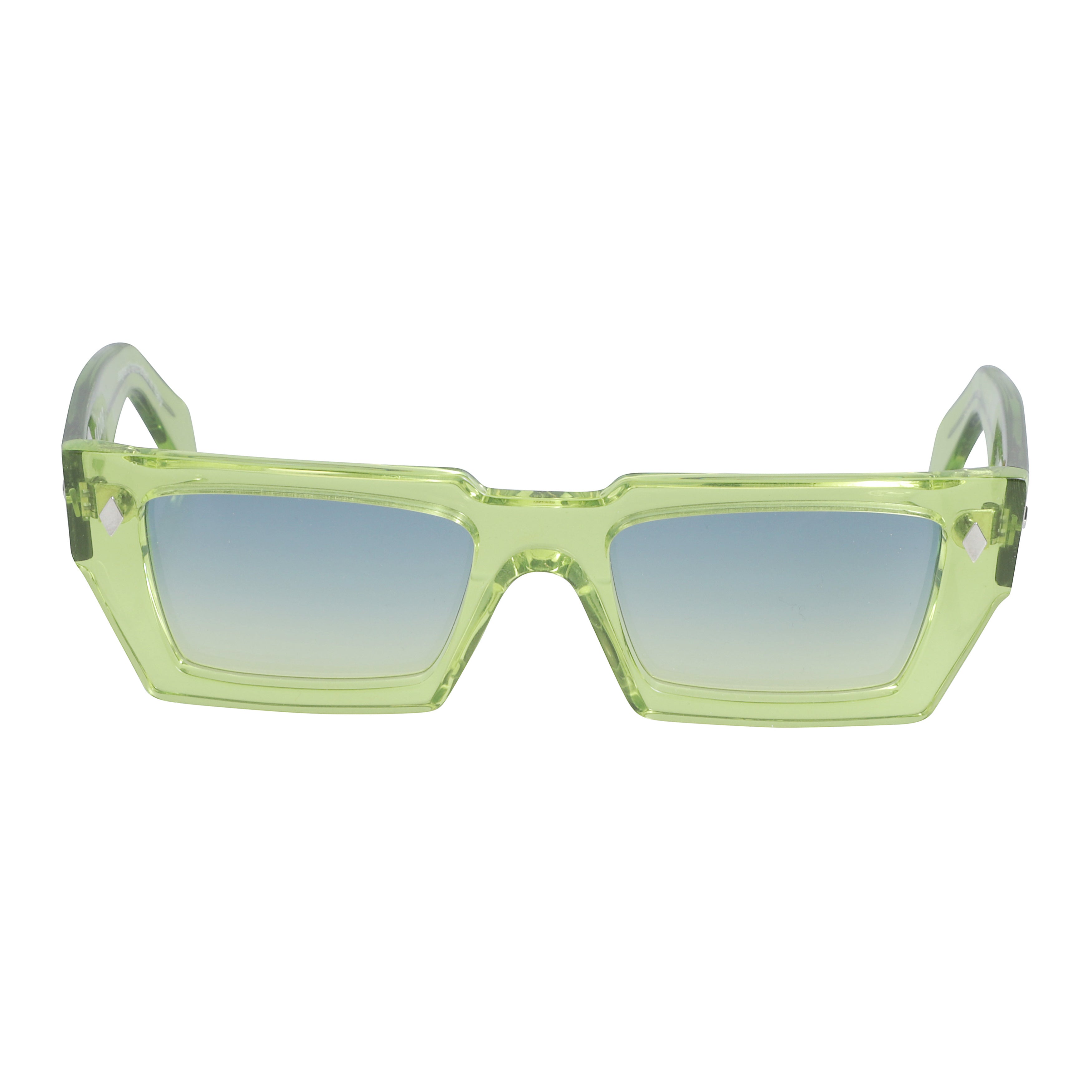 Disko Translucent Light Green Rectangular Sunglasses with Gradient Tint