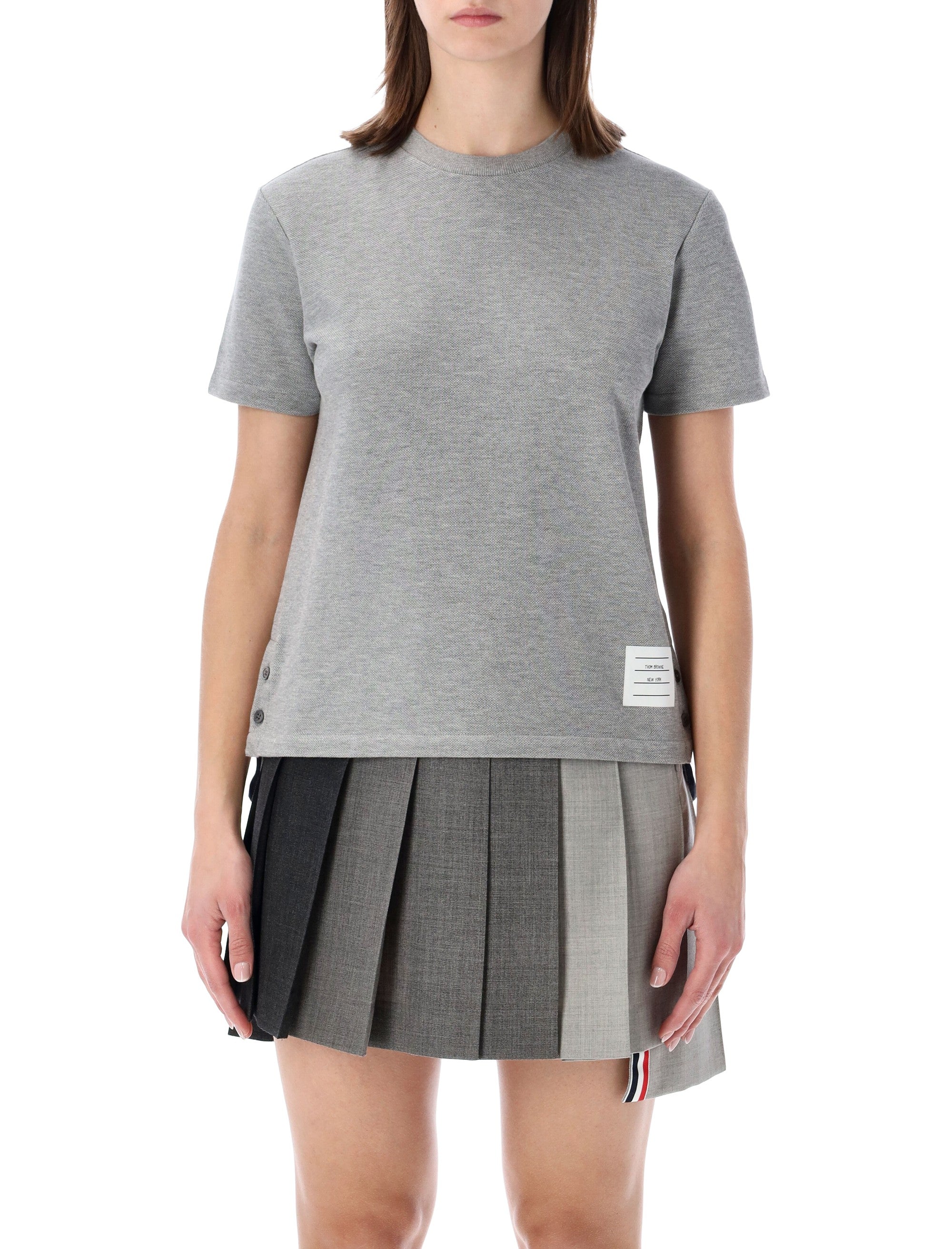 Refined Piqué T-Shirt With Grosgrain Details