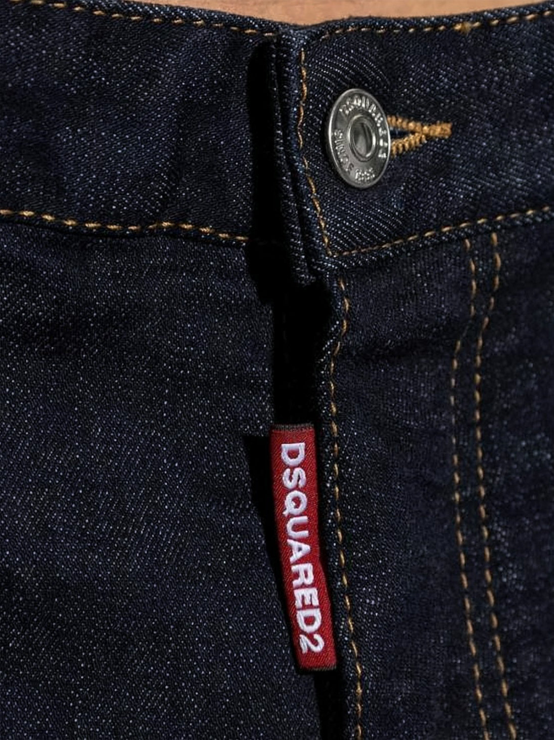 Dark Indigo Straight-Leg Denim Pants with Signature Details