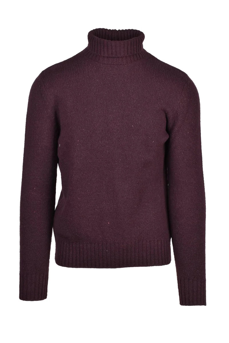 High Neck Sweater in Wool - Red