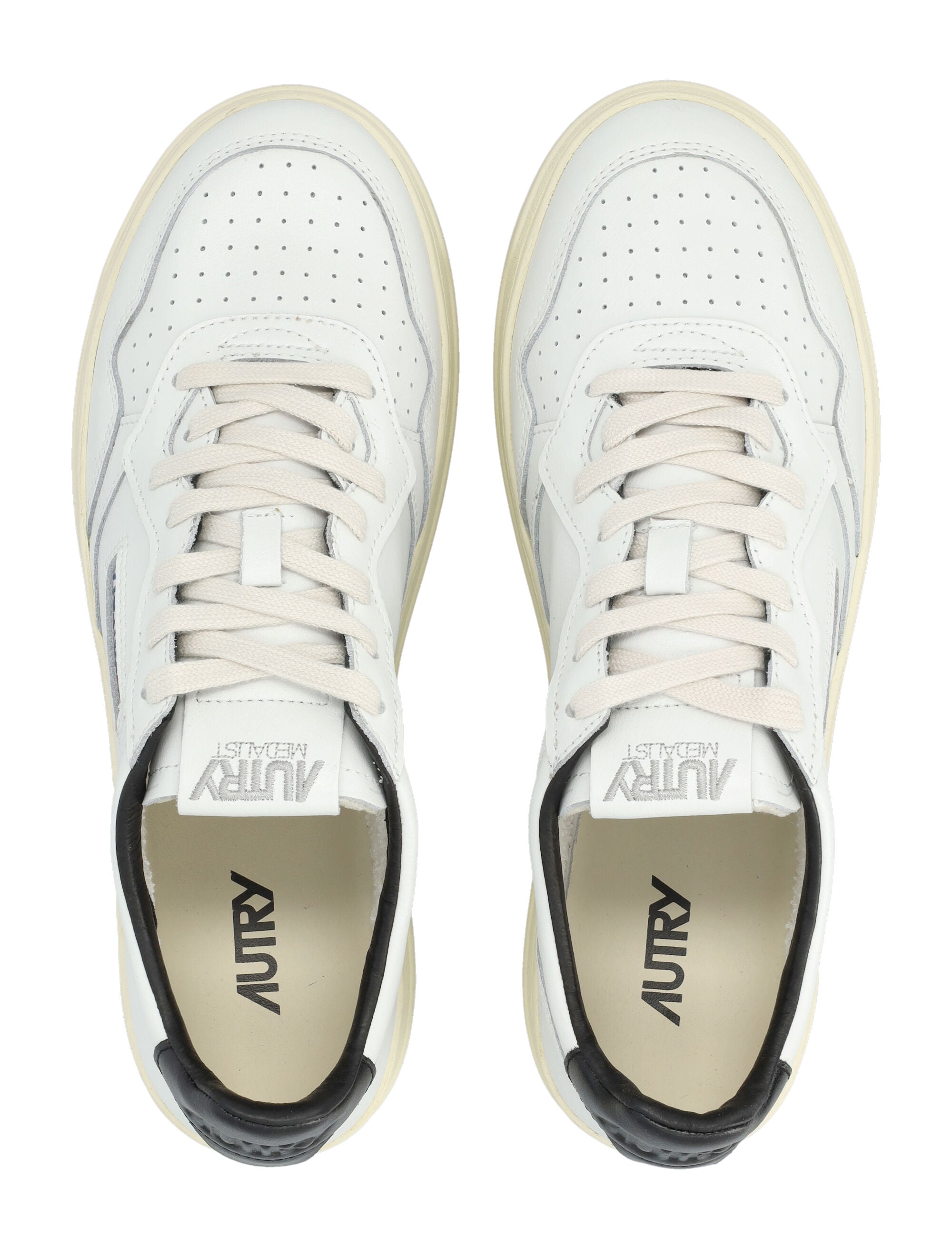 Medalist Low White & Black Leather Sneakers