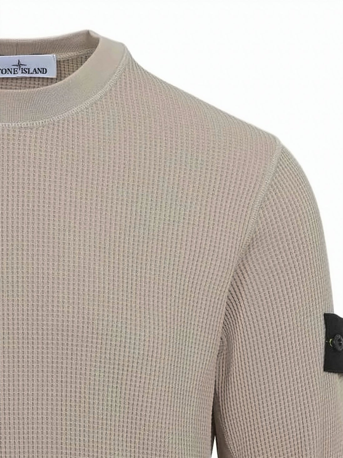Textured Waffle Knit Long-Sleeve Shirt