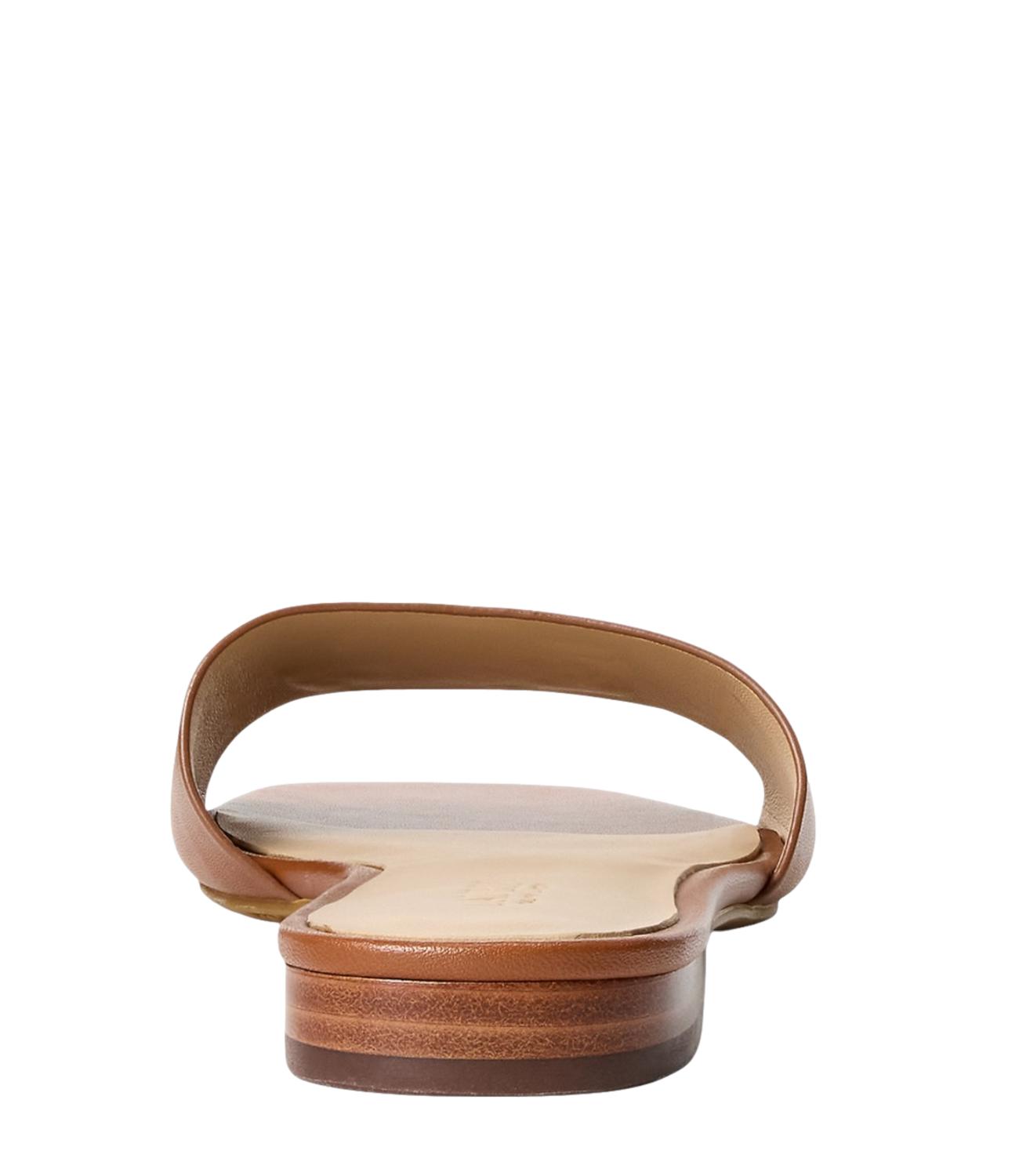 Everley Slide Sandals – Brown Leather