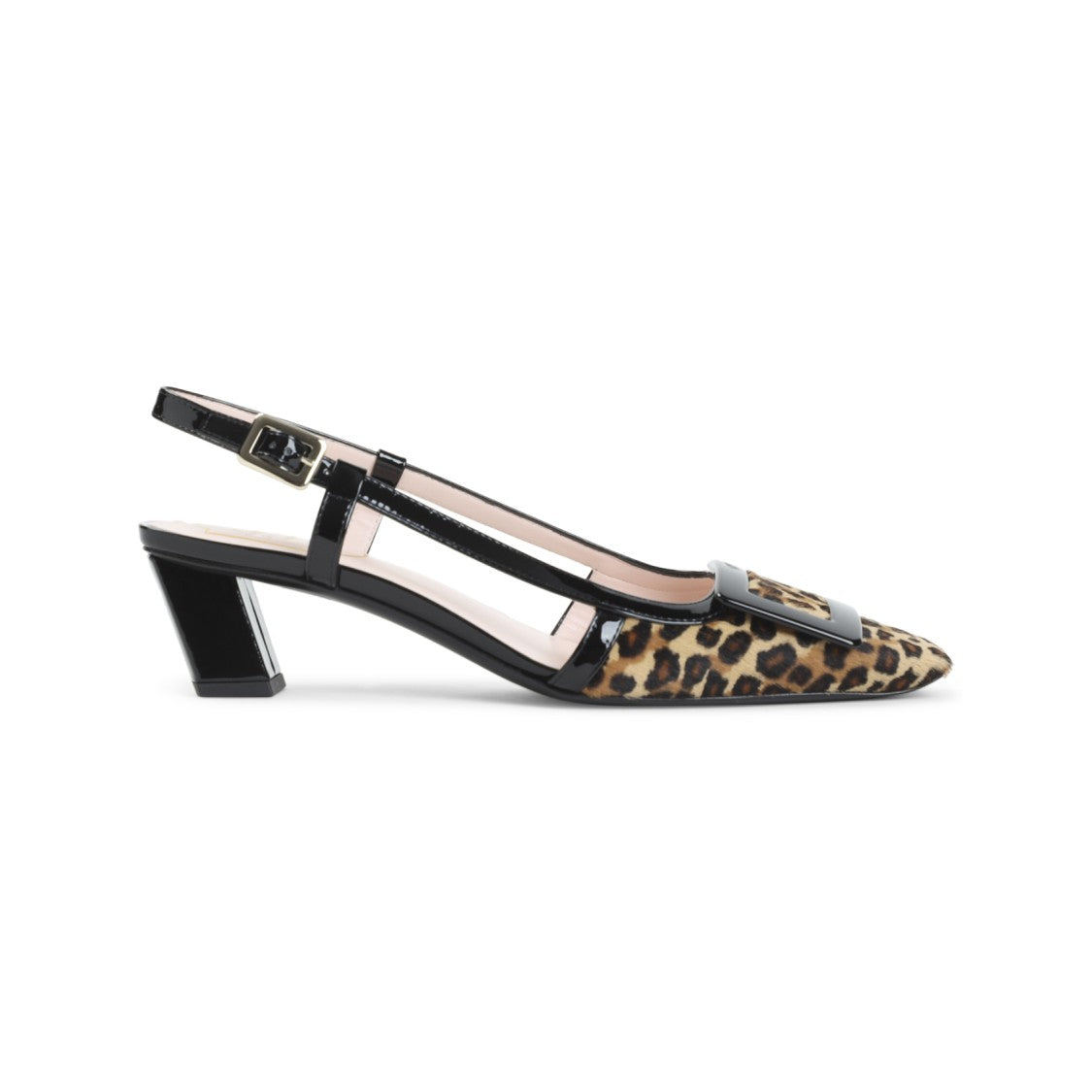 Leopard Print Calf Hair Slingback Pumps