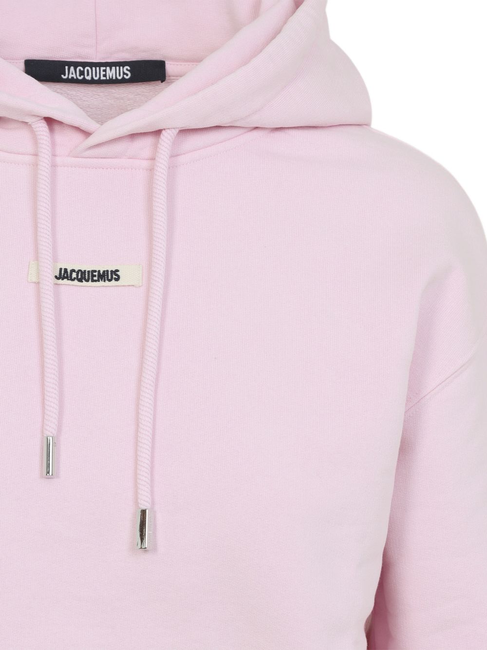 Cropped Hooded Sweater with Silver-Tone Accents