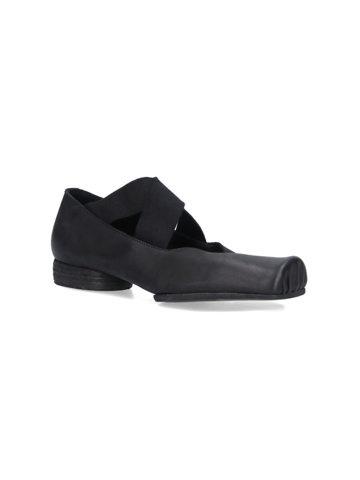 Rounded Toe Black Flats With Minimalist Design