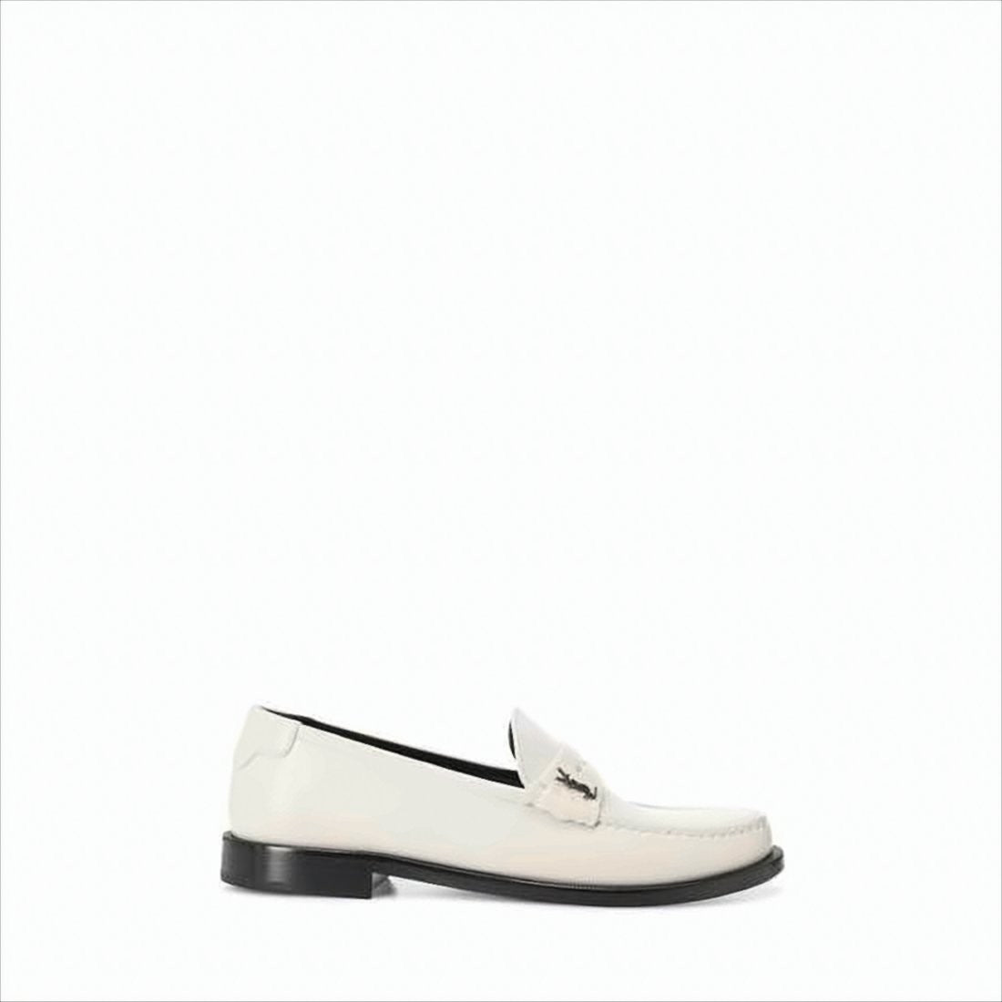 Minimalist Lambskin Loafers with Metallic Accent