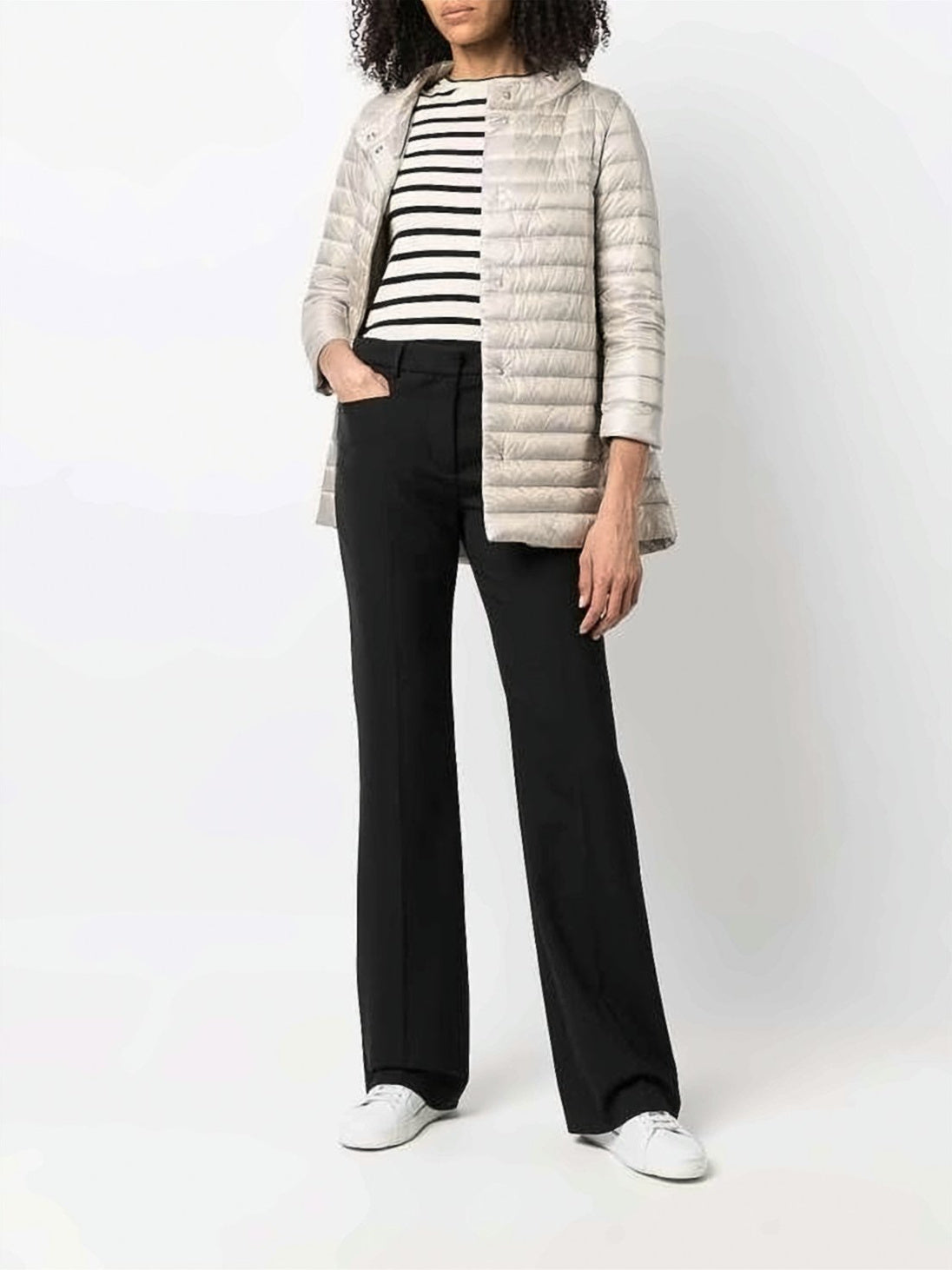 Lightweight Padded Jacket with Horizontal Quilting