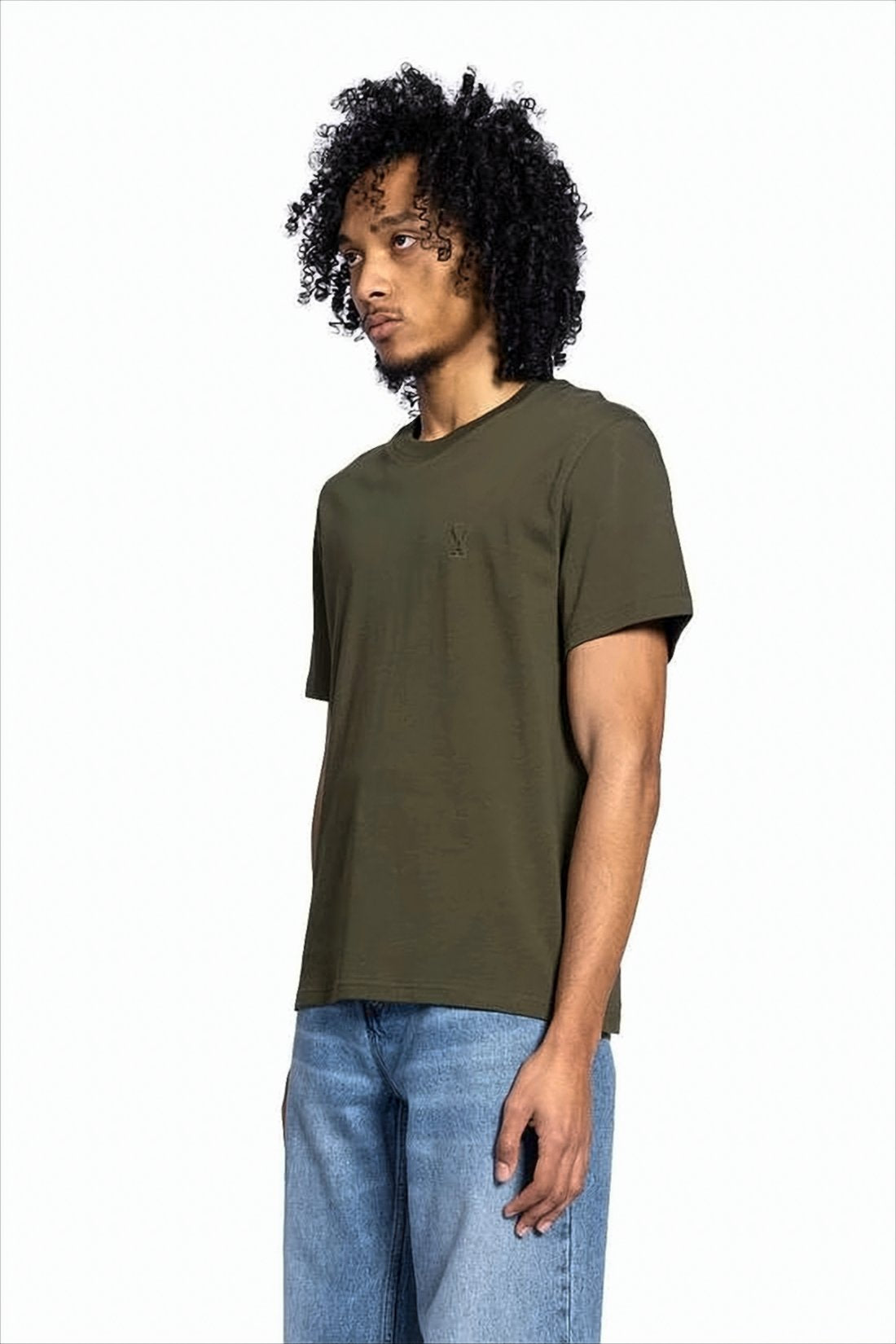 Short-Sleeved Crew Neck T-Shirt with Subtle Embroidery