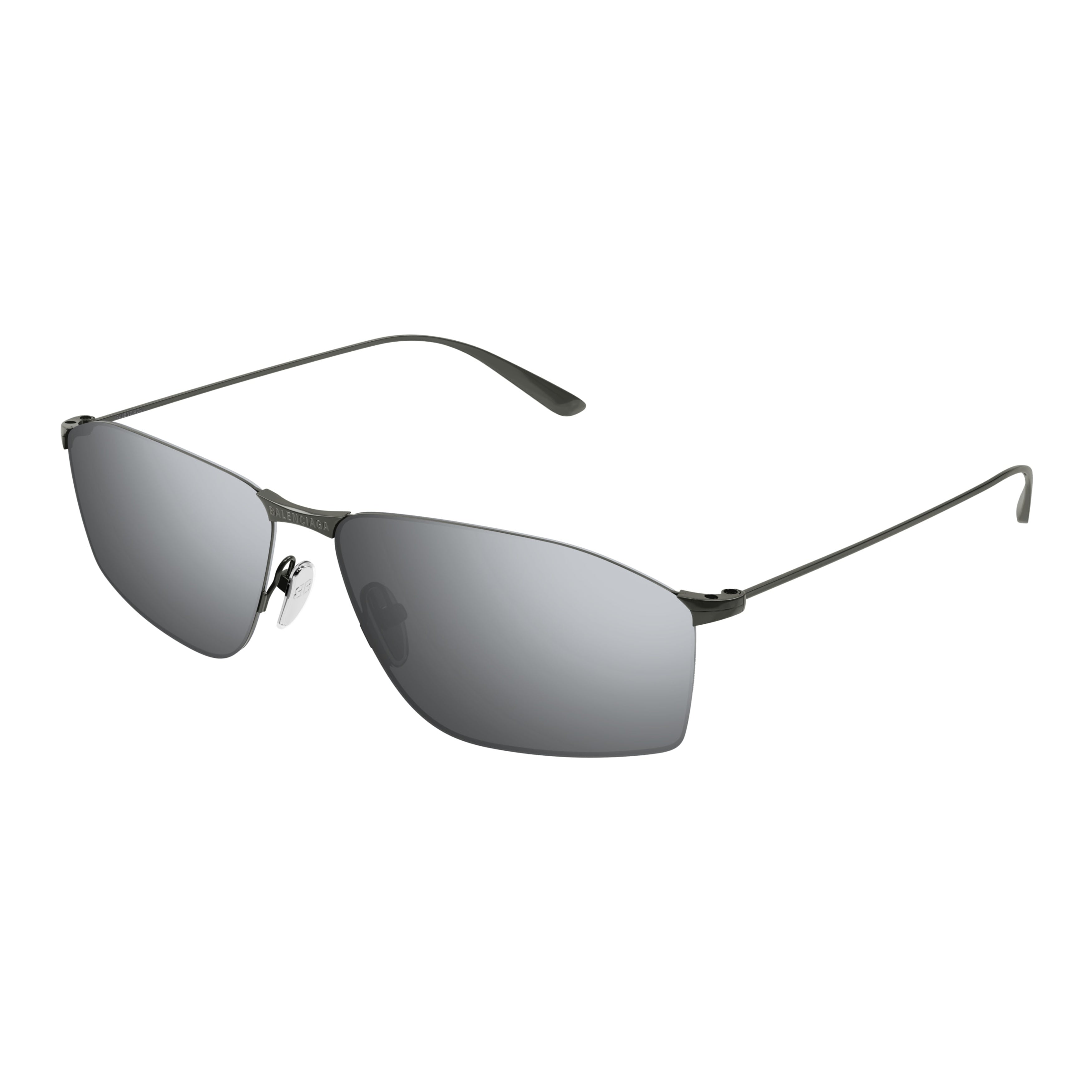 Bb0413s Rectangular Grey-Tinted Sunglasses