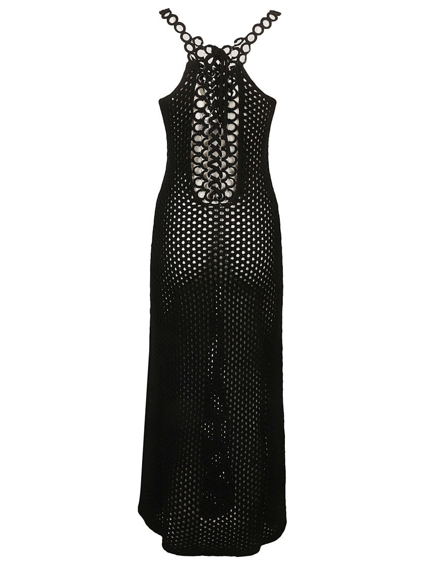 Maxi Dress With Open-Knit Design