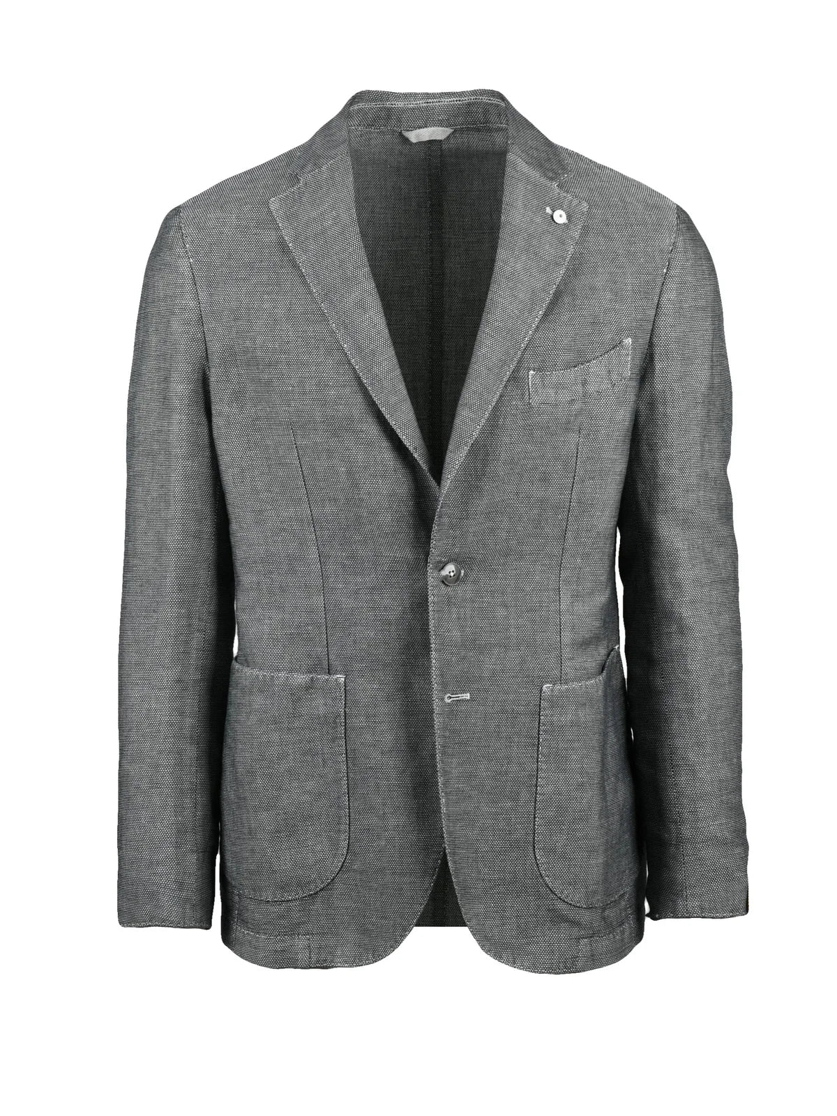 Grey Linen Cotton Rounded Jacket