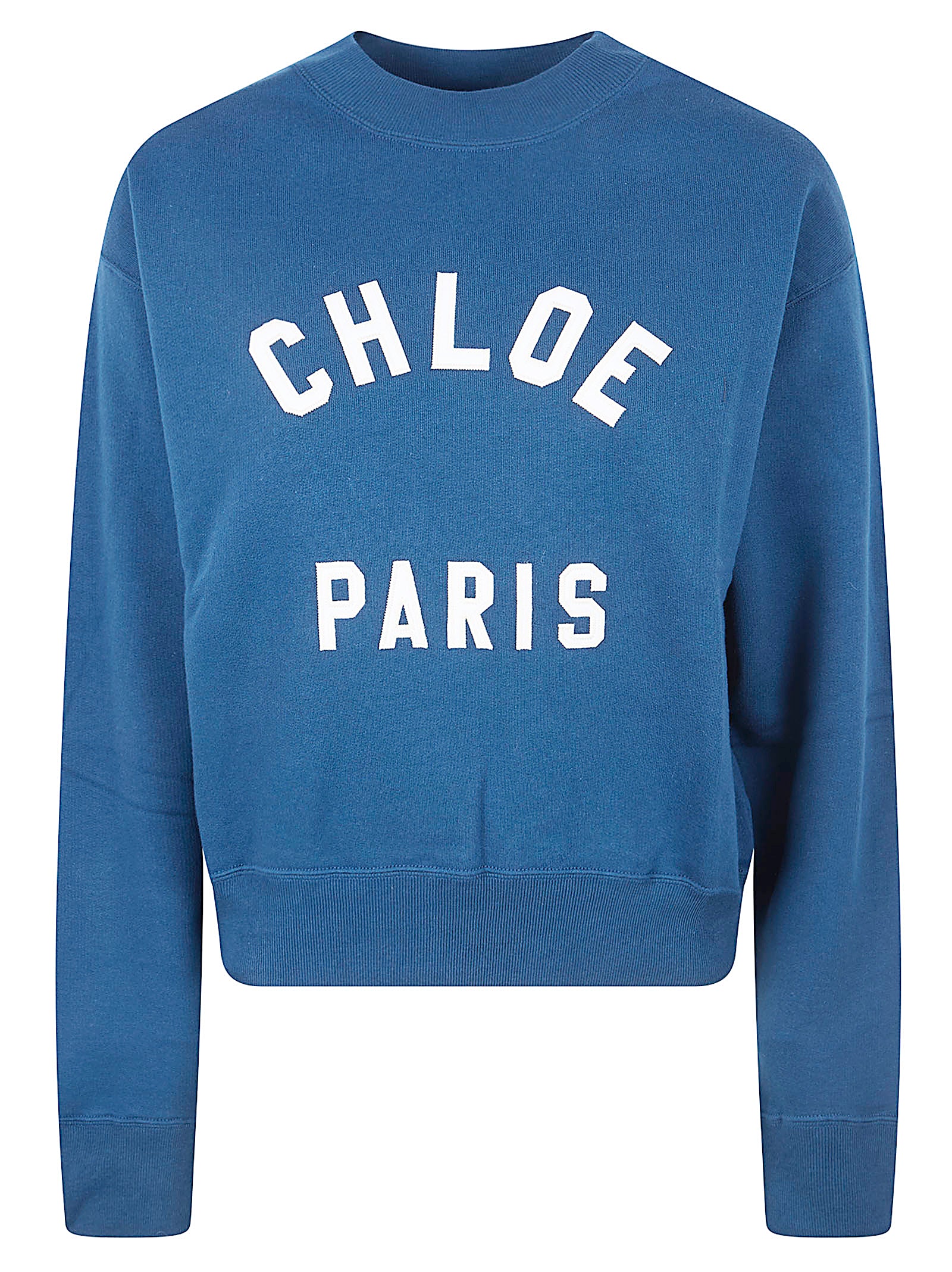 Varsity Style Cropped Pullover Sweater with Mock Neck and Appliqué Patches