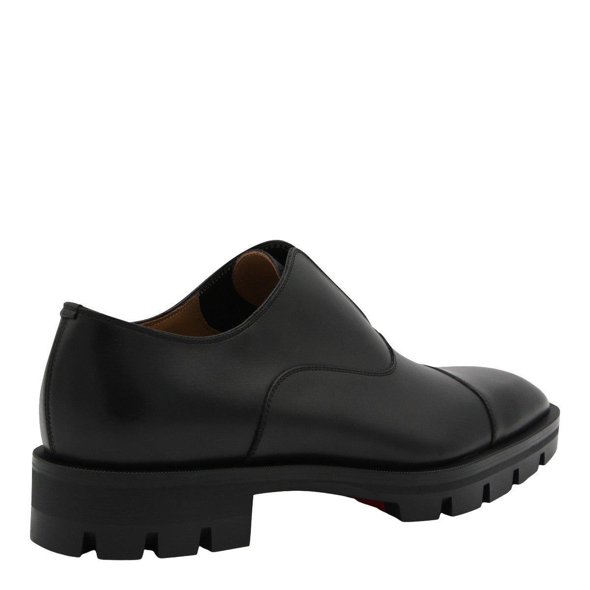 Smooth Black Leather Slip-On Shoes