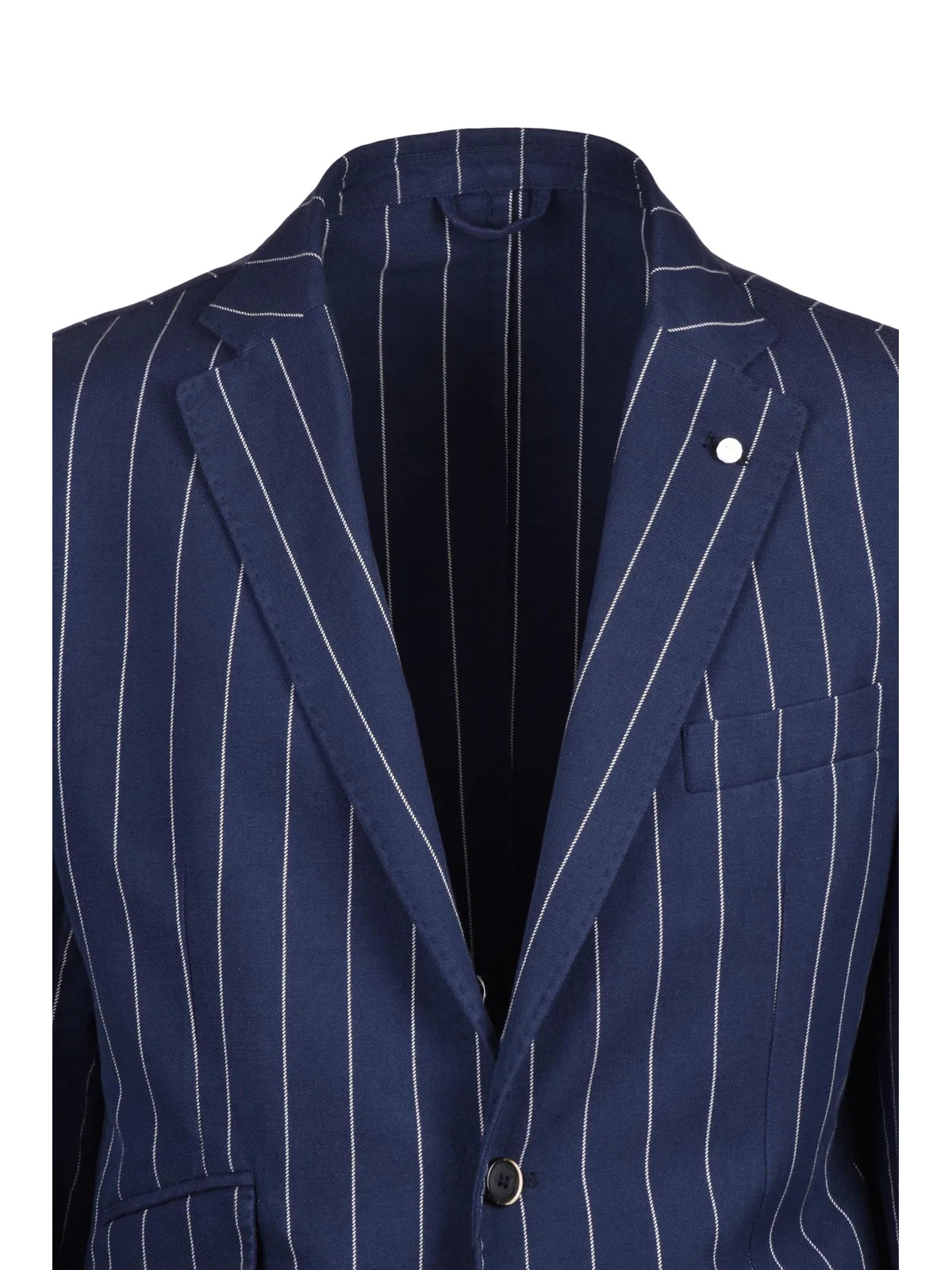 Round Jacket Linen/Cotton - Blue