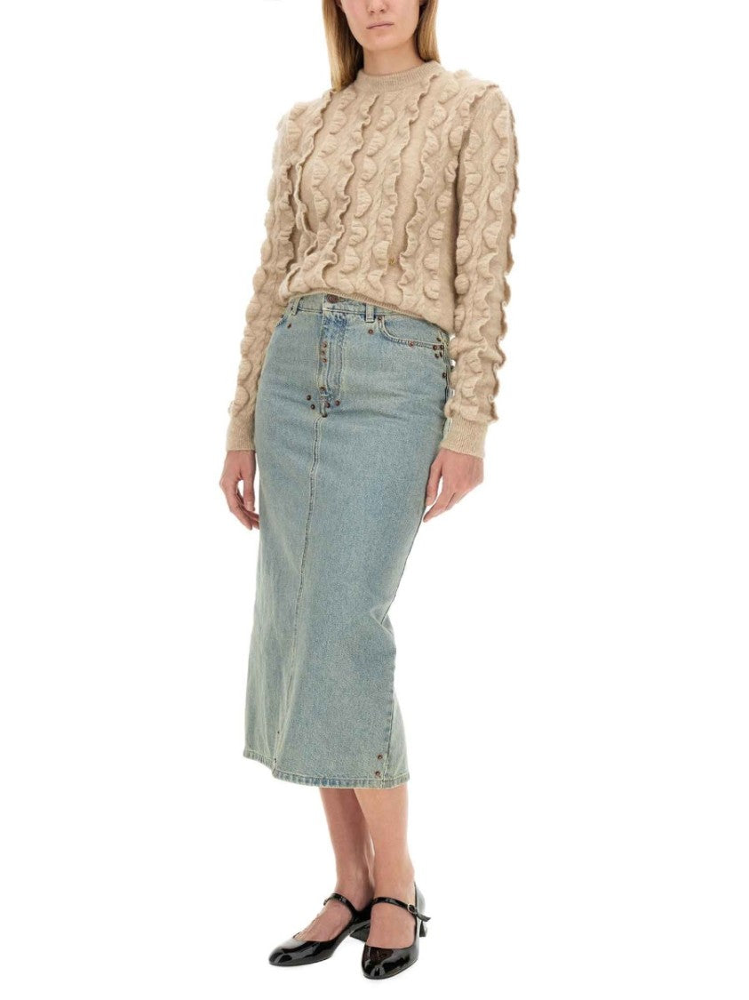 Textured Wool Blend Sweater