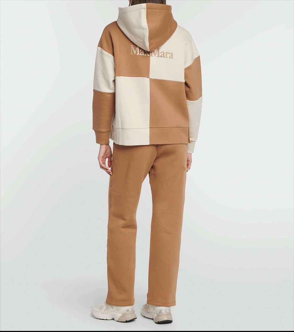 Color-Block Zip-Up Hoodie with Drawstring Hood