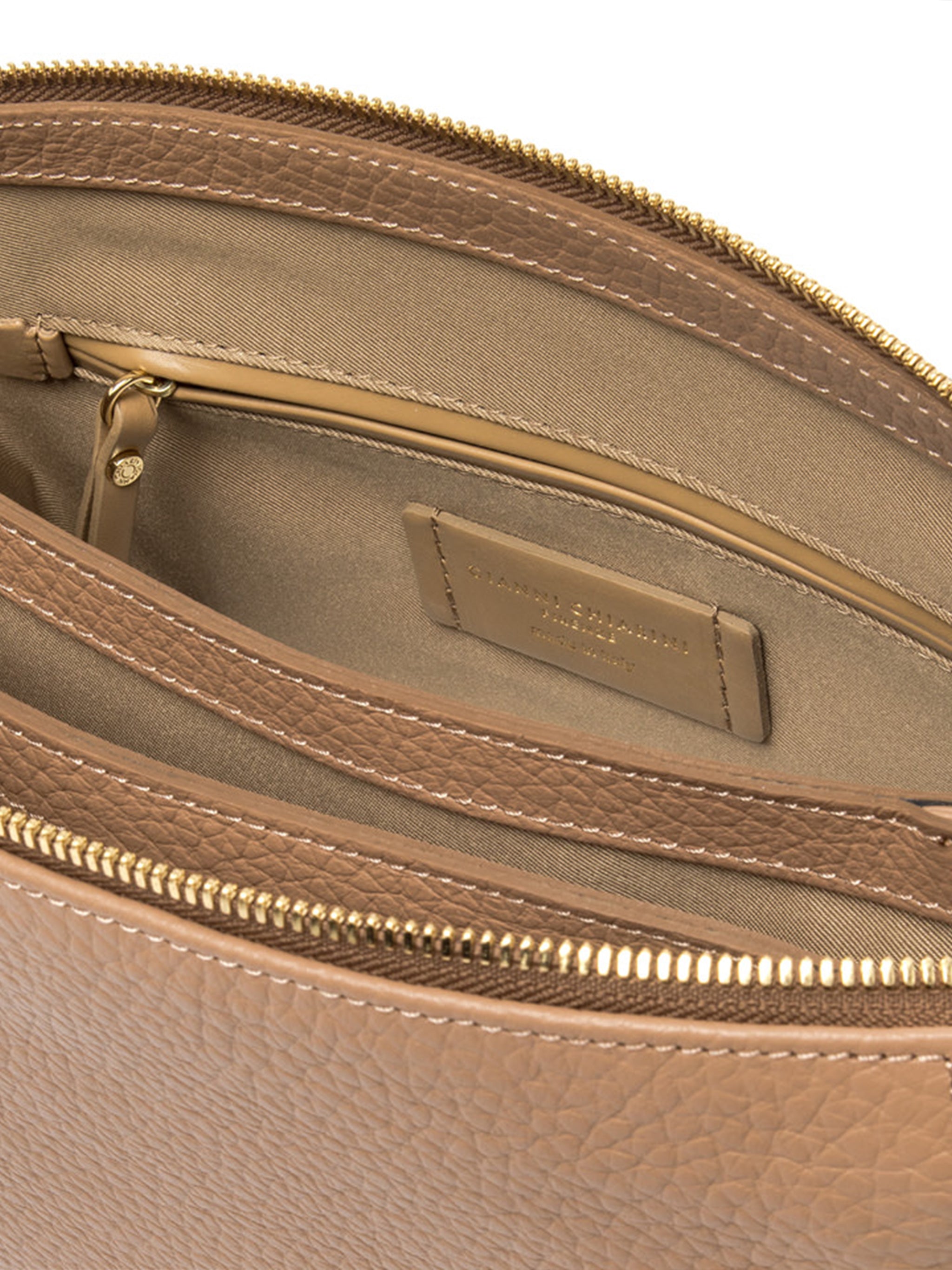 Brooke Rectangular Brown Pebbled Shoulder Bag