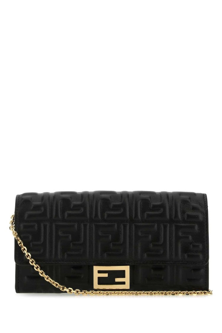 Quilted Black Leather Shoulder Bag