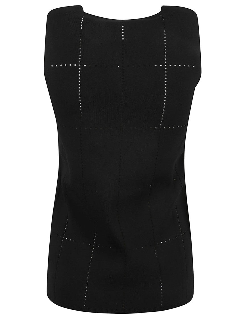Structured Cut-Out Black Top
