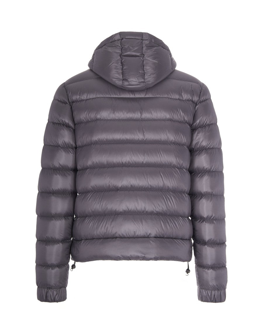 Grey Hooded Down Jacket