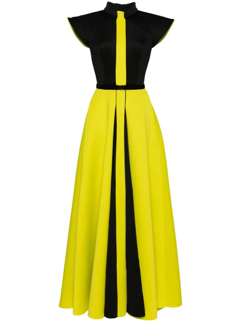 Neoprene Dress With Wide Shoulders