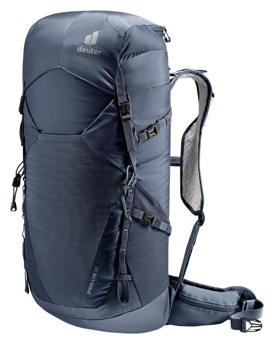 Cylindrical Blue Backpack With Functional Features