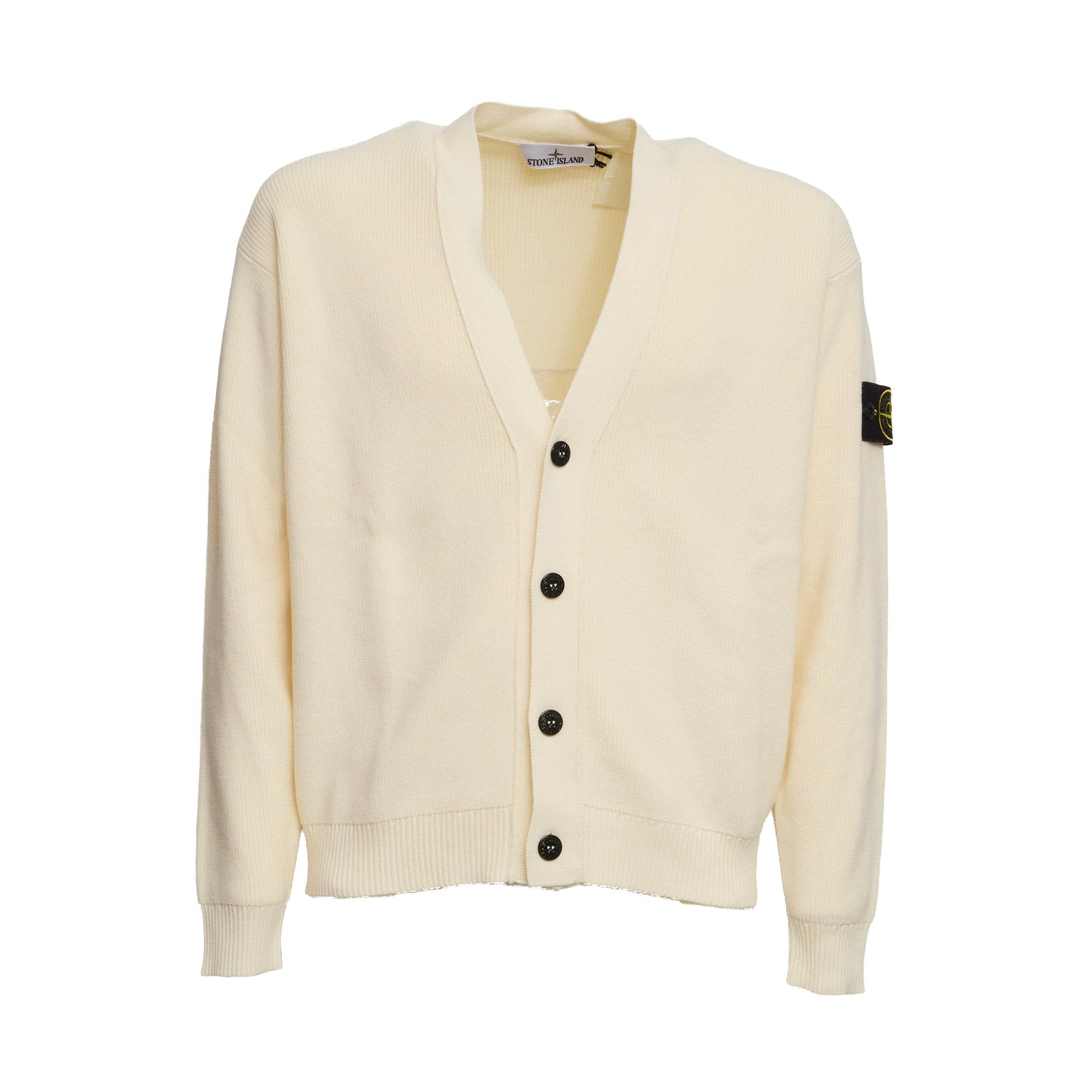 Ribbed Cotton Cardigan With Button Closure